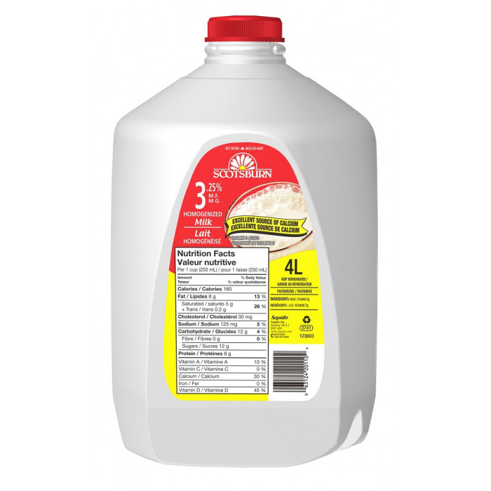 SCOTSBUN/FARMERS 3.25% Milk Plastic Jug (4 Ltr)
