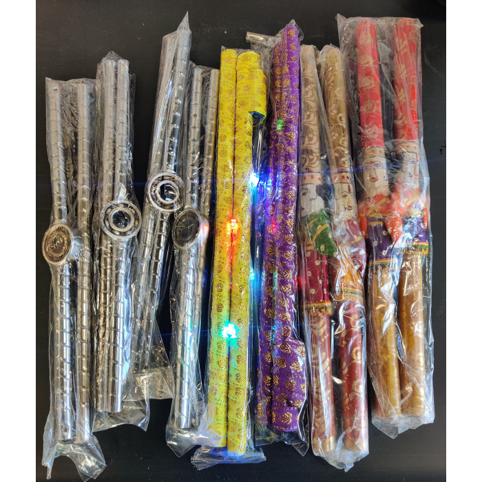 NAVRATRI Dandiya Multi Decorative Sticks Adults Special  (1 Pair)