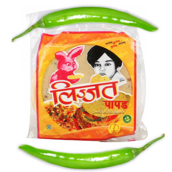 LIJJAT Green Chilli Papad (200 Gm)