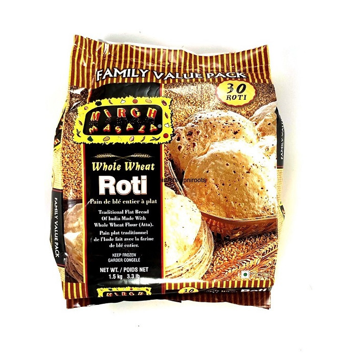 MM FR Whole Wheat Roti/Tortilla Family Pack (30 Pcs)