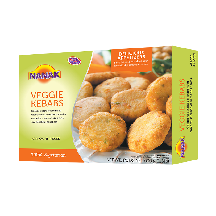 NANAK Veggie Kabab (600 Gm-45 Pcs)