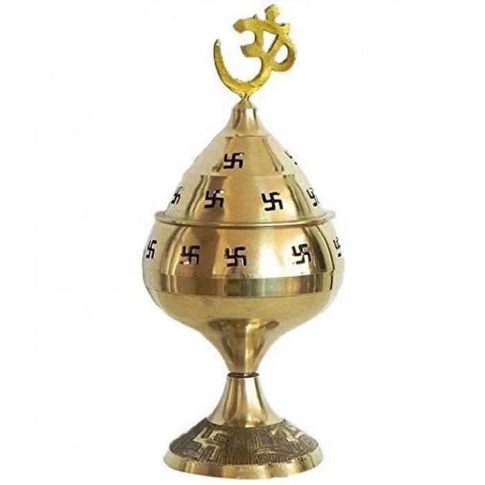 MEGH Pooja Brass Diya Akhand W/ Sathiya (1 Pc)