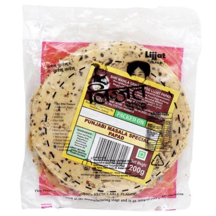 LIJJAT Punjabi Masala Papad (200 Gm)