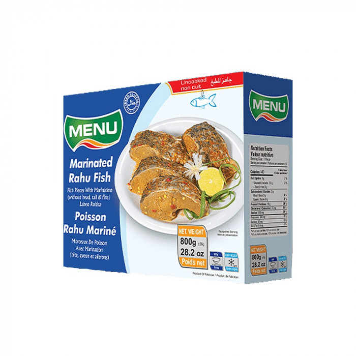MENU Fish Rahu/Rohu Marinated Cleaned De-Scaled Slices (800 Gm)