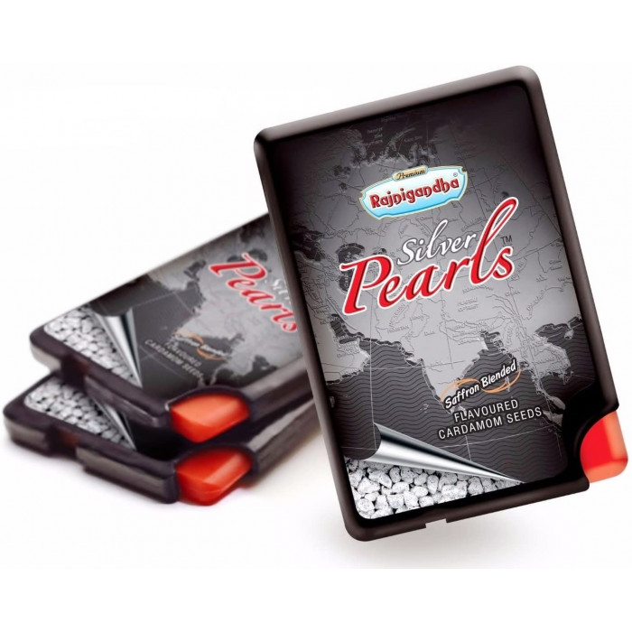 RAJNIGANDHA Silver Pearls Saffron Blended Cardamom Seeds Dabbi (1 Pc)
