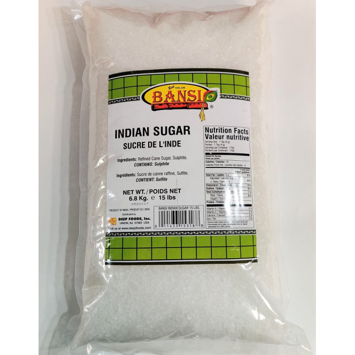 BANSI Indian Big Crystal Sugar/Chini (15 Lb)